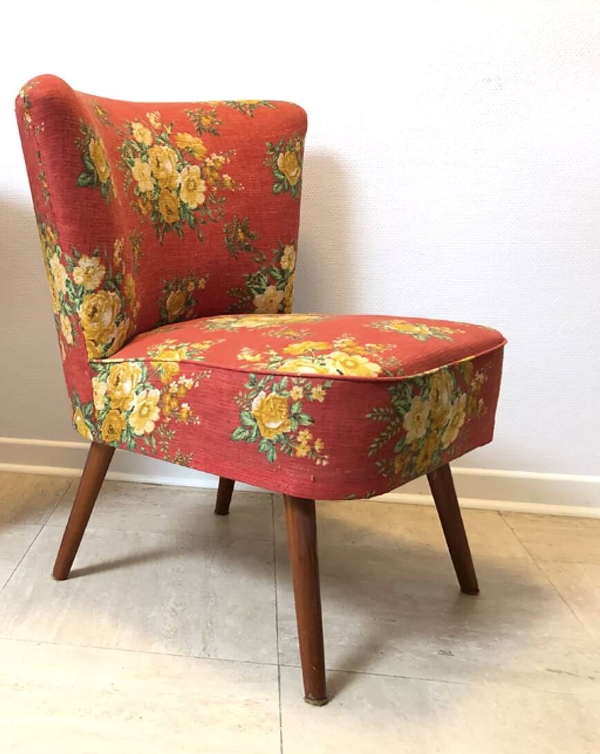Floral cocktail armchair, 1970