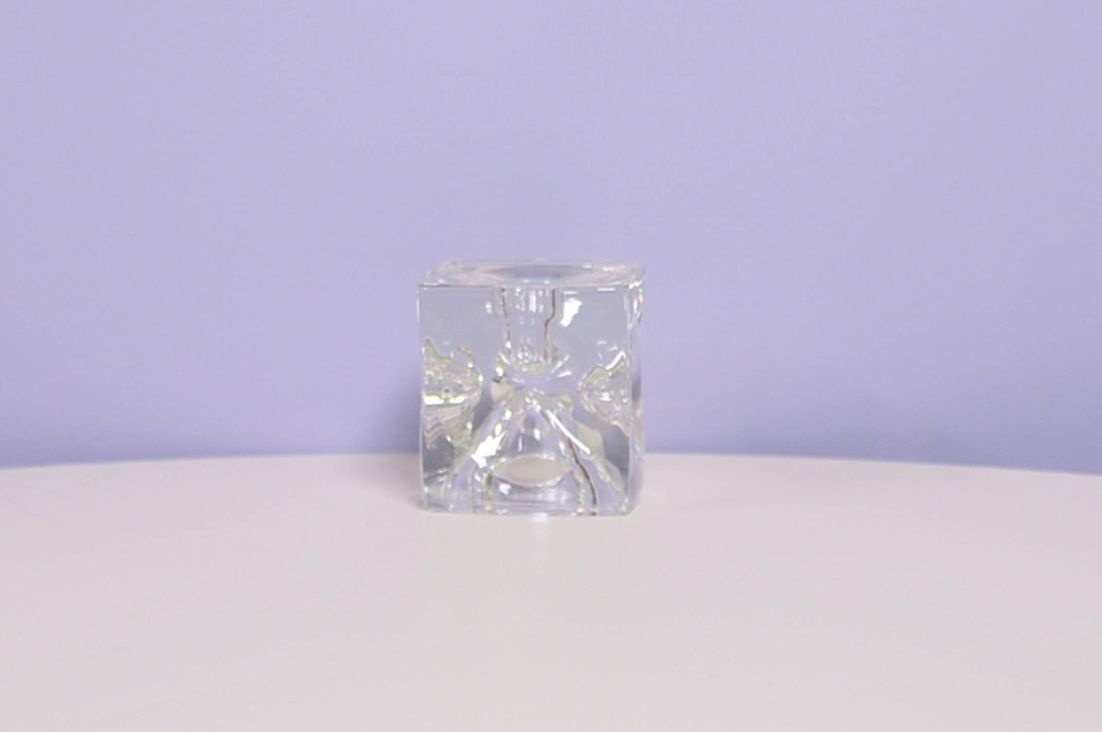 glass ice cube candlestick Sklo Union by Rudolf Jurnikl