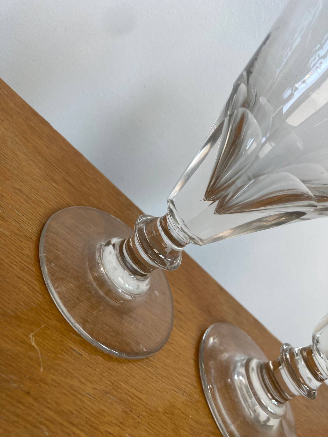 Pair of late 19th century absinthe glasses