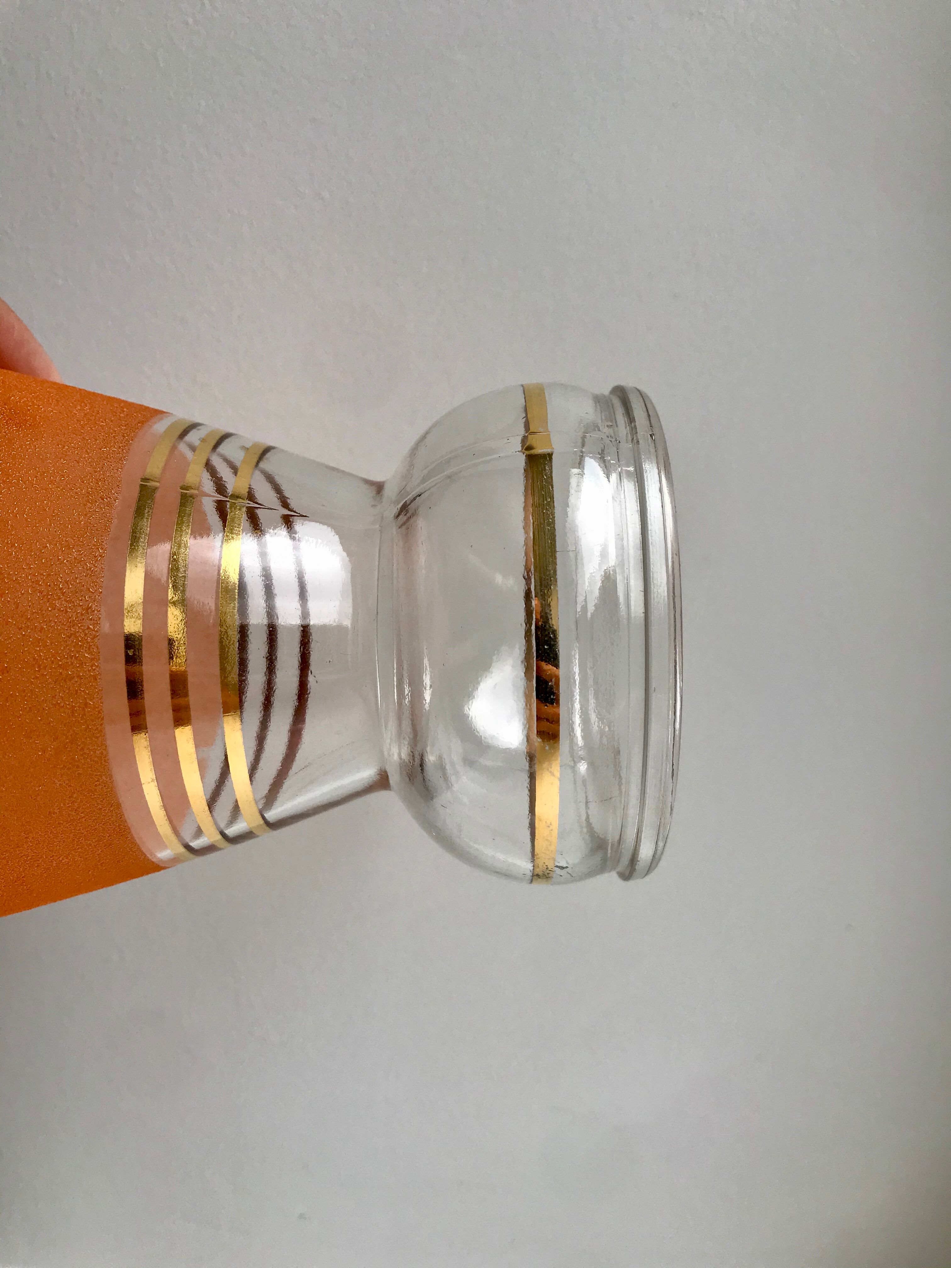 Orange granite glass vase 60s