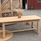 Large antique farmhouse table in raw solid oak.