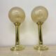Set of 2 large globe glass table lamps , 1970s