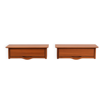 Pair of wall-mounted bedside tables, produced by Permanente Mobili Cantù, ver.