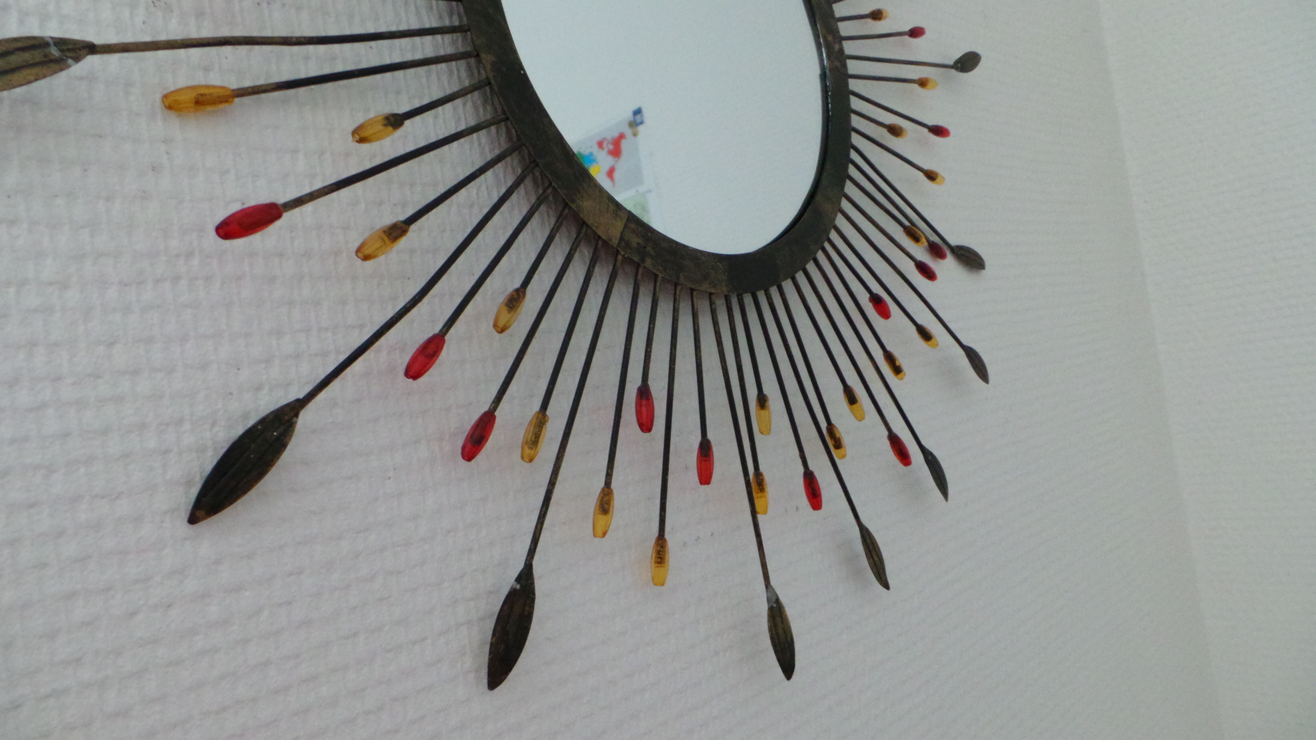 Miroir soleil vintage, 45 x 45 cm