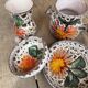 Set of 4 pieces La Roue Vallauris – 2 vases and 2 pans – ceramic v