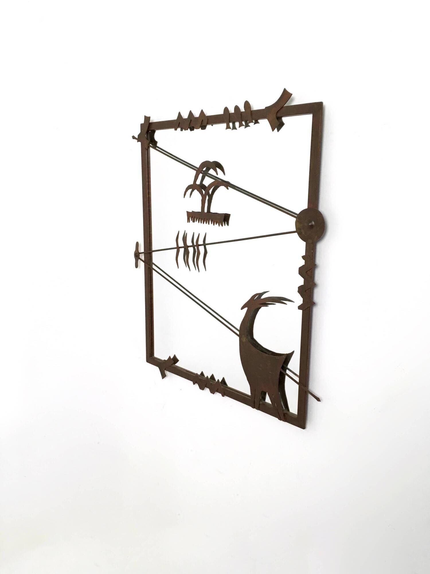 Contemporary Wall Mirror with Iron Frame, Italy