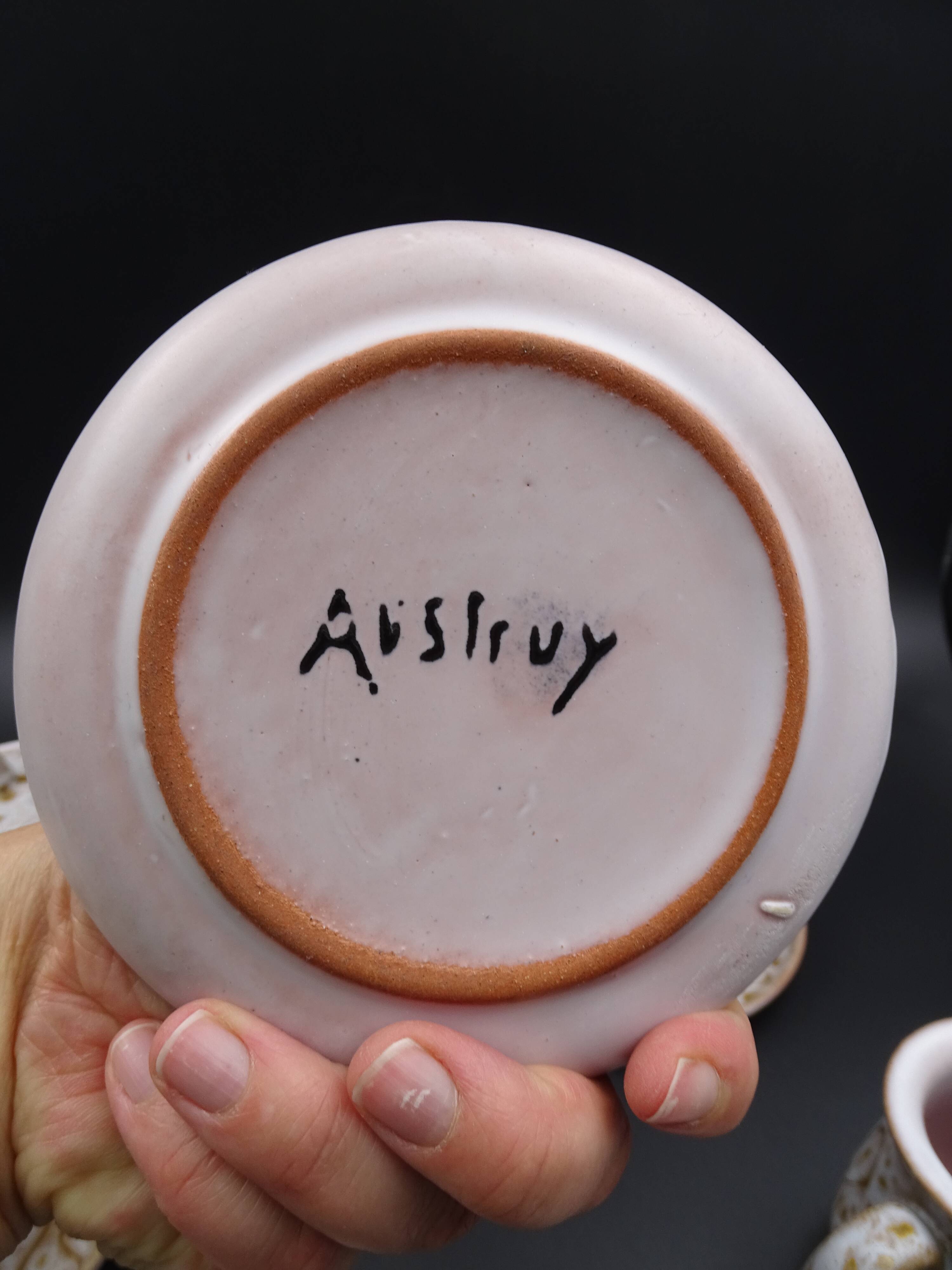 Earthenware coffee service signed Jean Austruy Vallauris around 1970 - Cups - saucers - milk pot