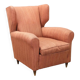 Vintage bergère armchair in wood and fabric, Italy, 1950s-1960s