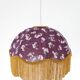 60s-70s pendant light, liberty print umbrella with fringes
