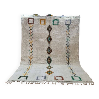 Tapis Berbère Marocain Fait Main - Motifs Géométriques et Détails Colorés 300x200 cm