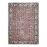 Tapis de sol vintage turc fait main en laine rose surdimensionné des années 1970 212x290