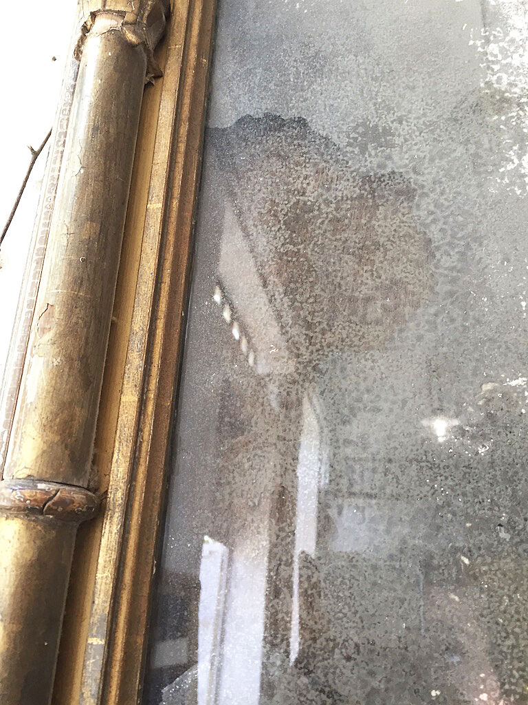 18th century mercury mirror 119x56cm