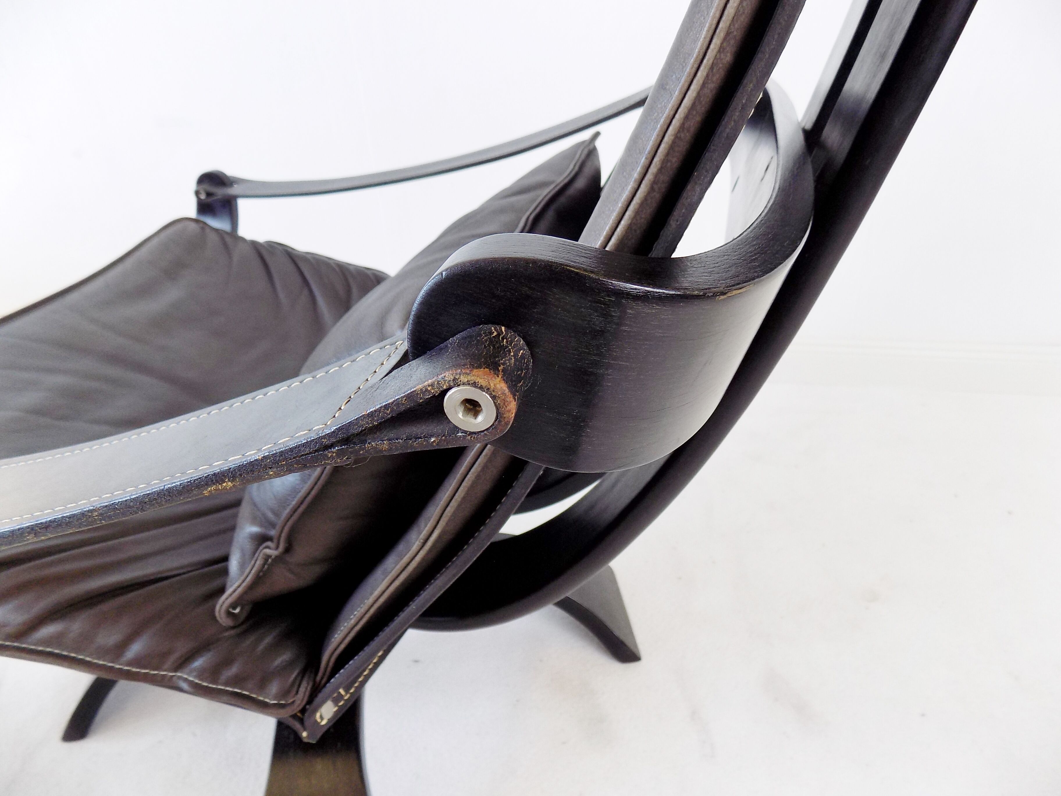 Nelo leather lounge chair by Ake Fribytter