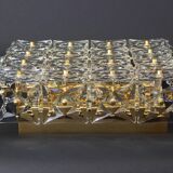 Large recessed lamp in faceted crystal by Kinkeldey, Germany, 1970s.