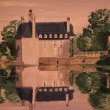 Oil on canvas signed-château de flers