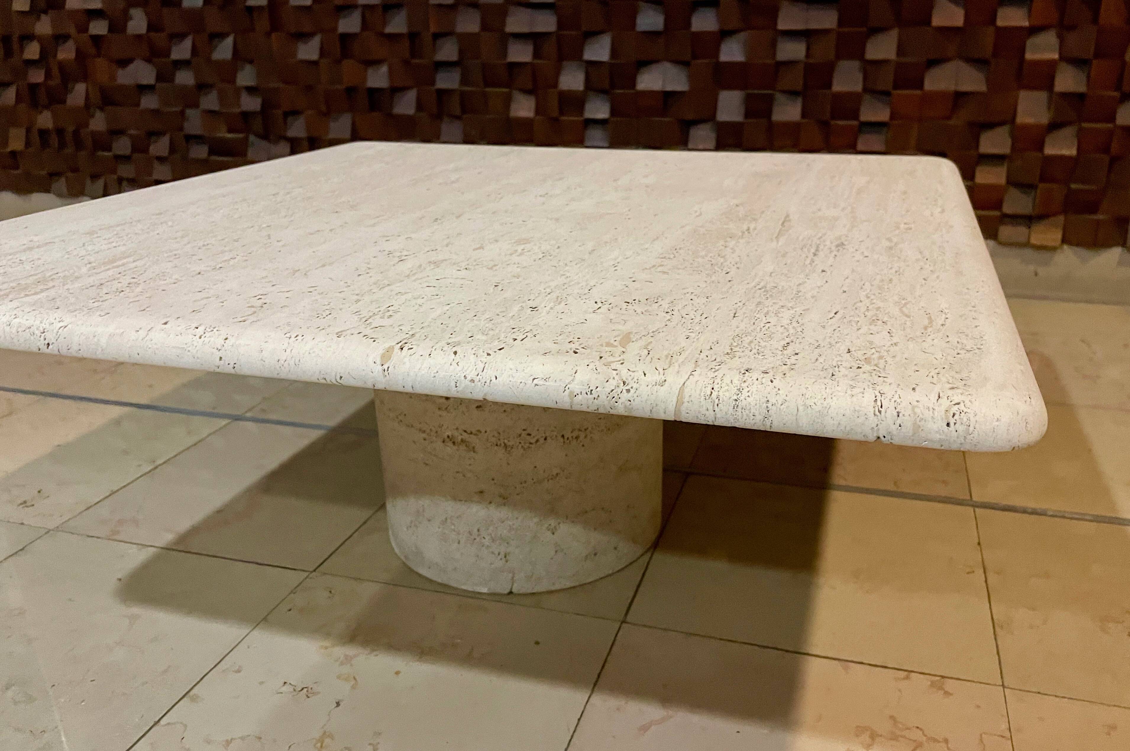 Travertine coffee table by PA Giusti and E. Di Rosa for Up&Up, Italy