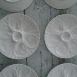 6 plates with white presentation oysters Pillivuyt France