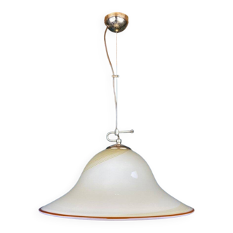 Beige Murano glass pendant light by De Majo, Italy, 1970s.