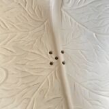 Barbotine Fruit Drainer And Its Plate In The Shape Of A White Cabbage Leaf