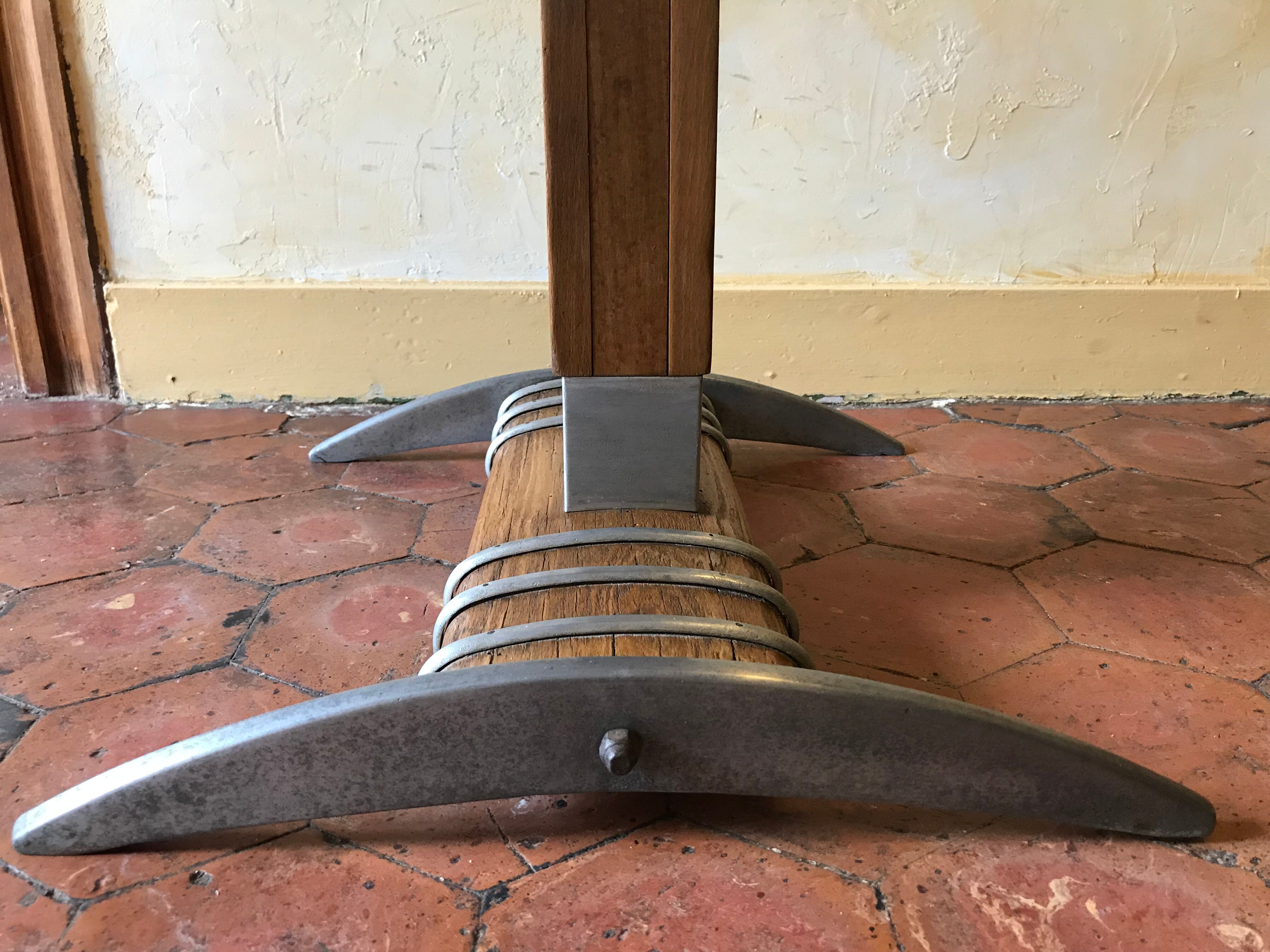 Old vintage wooden metal bistro table 40/50