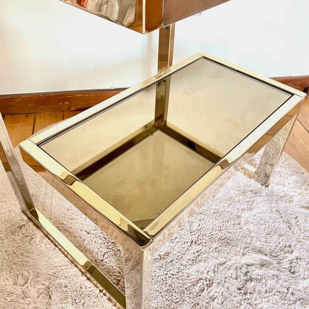 Belgochrom 'G' gold plated side table