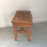Folding stool in old caning