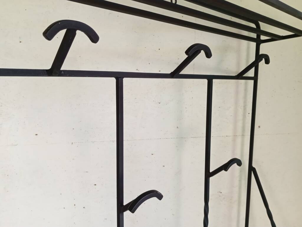 Large modernist wrought iron cloakroom from the 1950s.