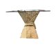 vintage stone dining table with glass top