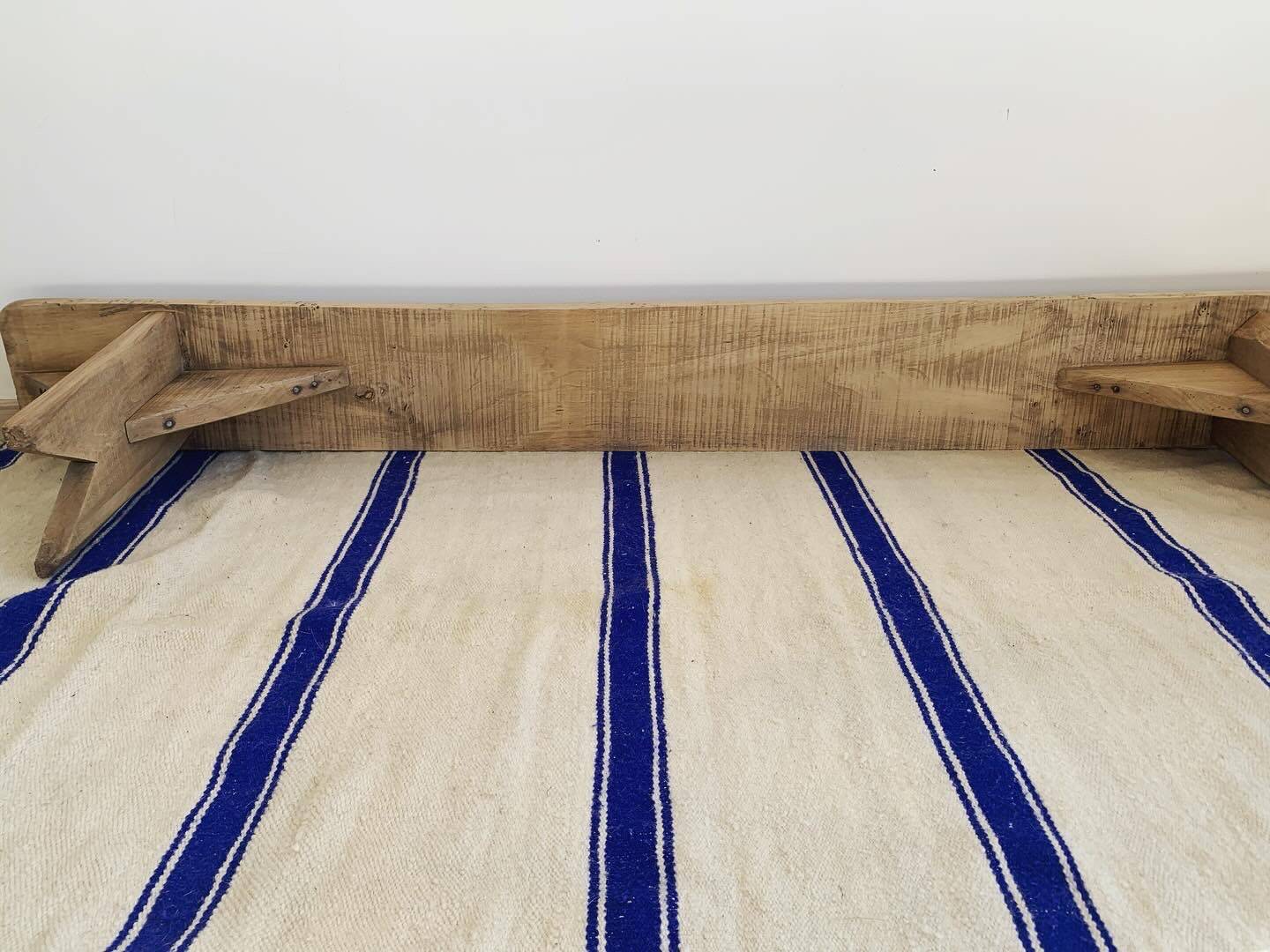 Old restored wooden farm bench