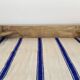 Old restored wooden farm bench