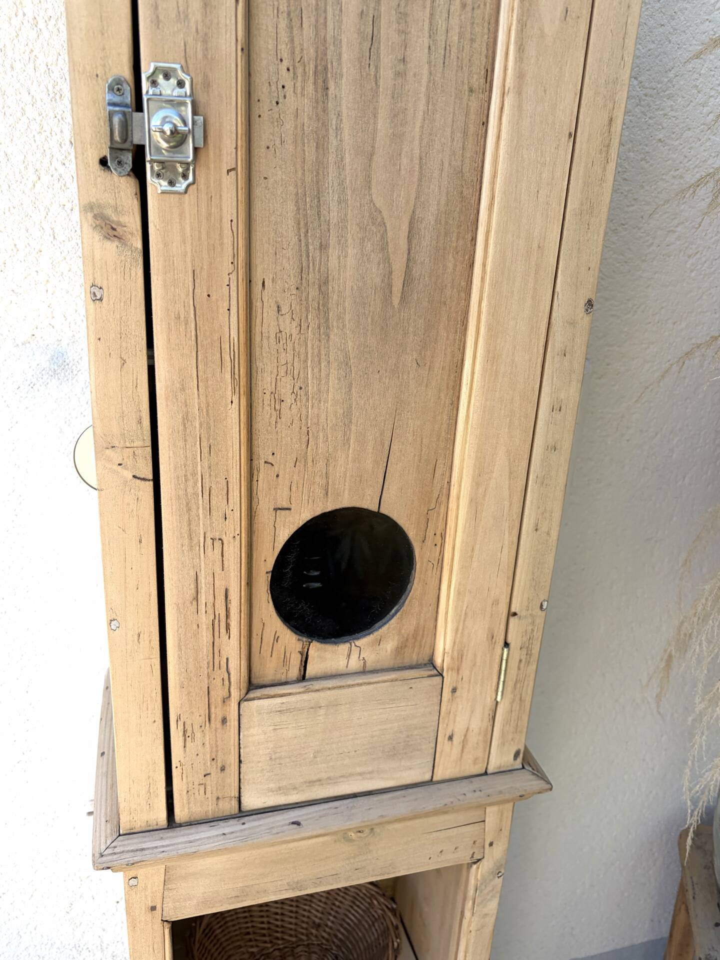 Small wardrobe in raw wood