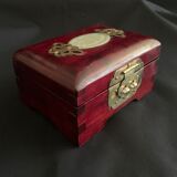 Jewel box, jade, brass, mahogany, china