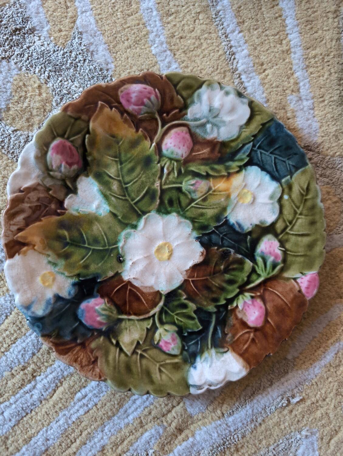 Antique slip dessert service