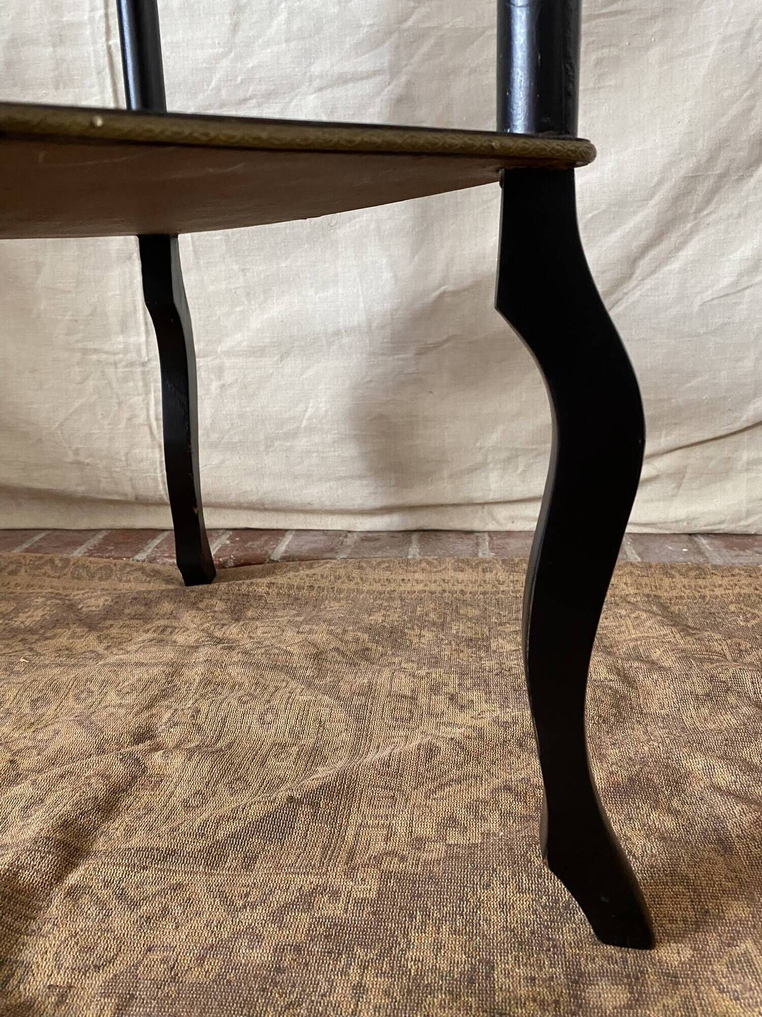 Side table, Napoleon III occasional table with 3 tiers in marquetry.