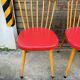 (Lot) 4 Baumann Chairs Compass Legs Vintage Red