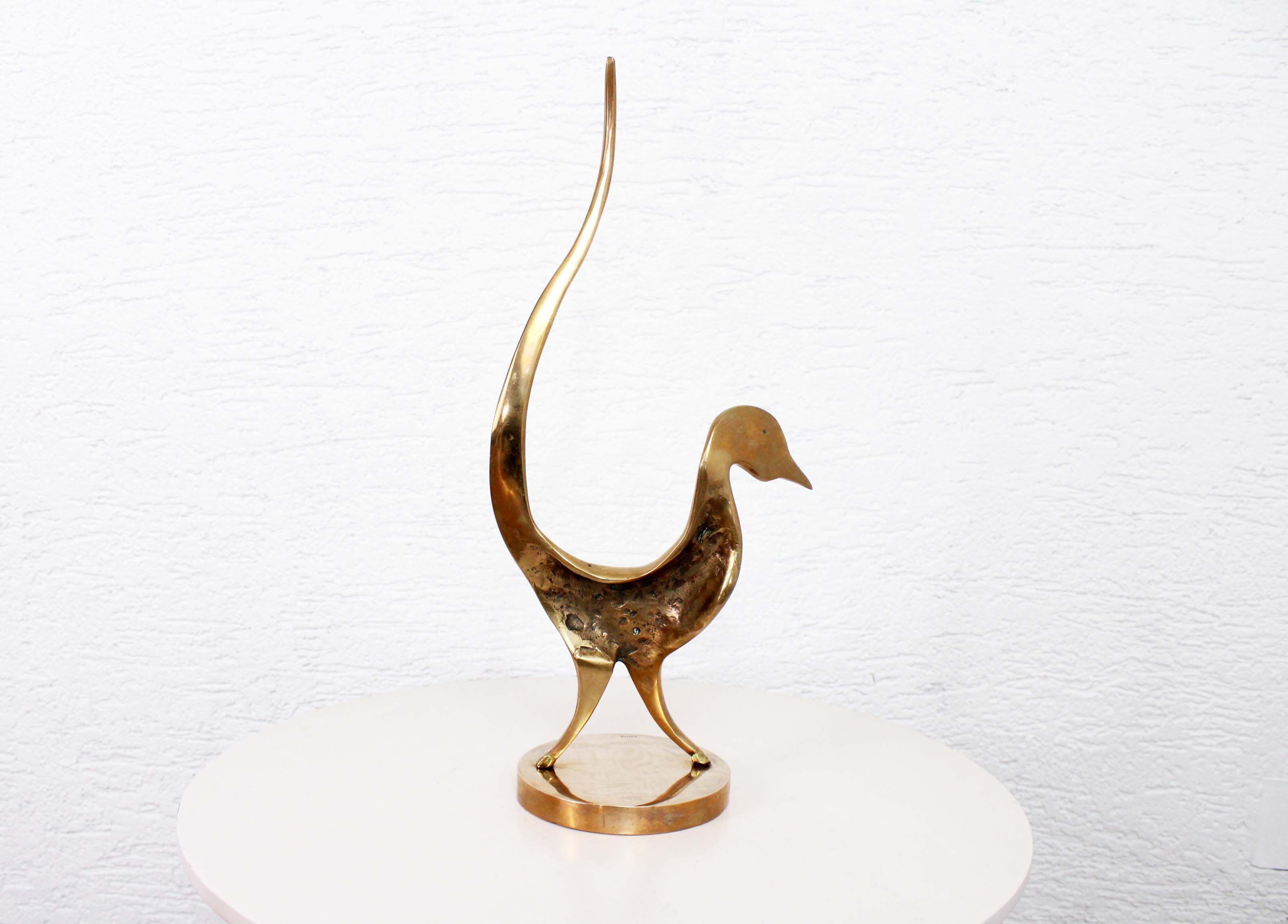 Oiseau brutaliste en bronze par Yves Lohé, années 80