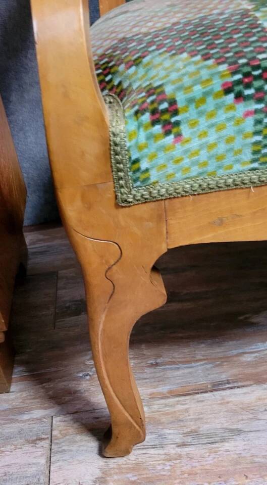 In the spirit of Alfonce Mucha's forms: Art Nouveau period bench