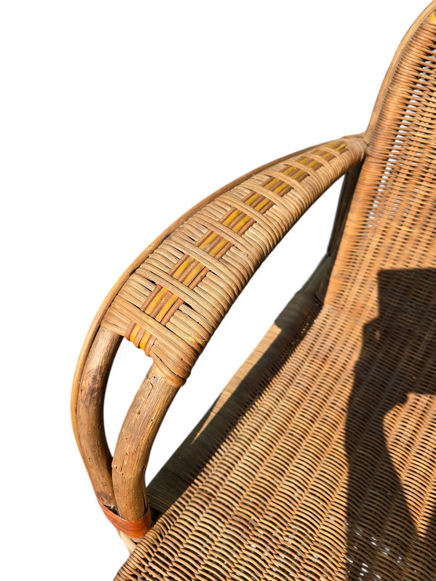 Pair of vintage rattan armchairs