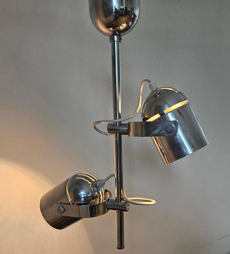 Rare Chrome Ceiling Lamp from the Mid-Century, Lidokov, 1970s