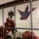 Stained glass "vegetation with peonies"