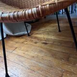 Rattan satellite armchair from the 1950s