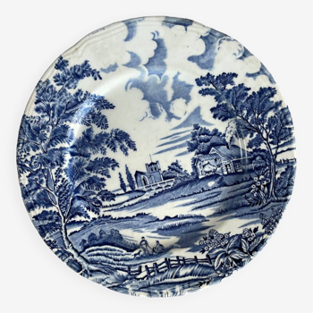English style earthenware plate Lunéville 1950