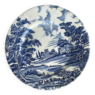 English style earthenware plate Lunéville 1950