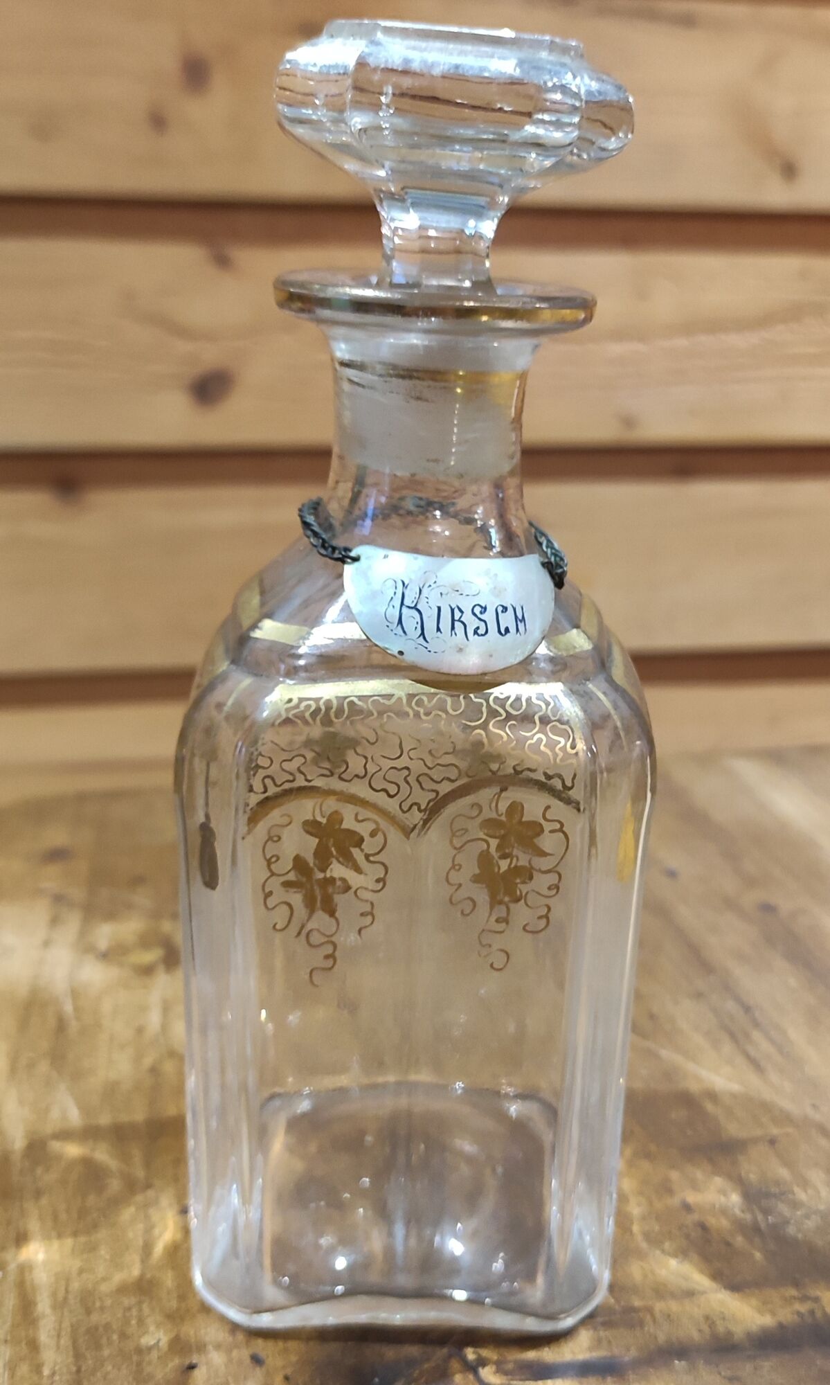 Old carafe kirsch crystal Baccarat and mother-of-pearl