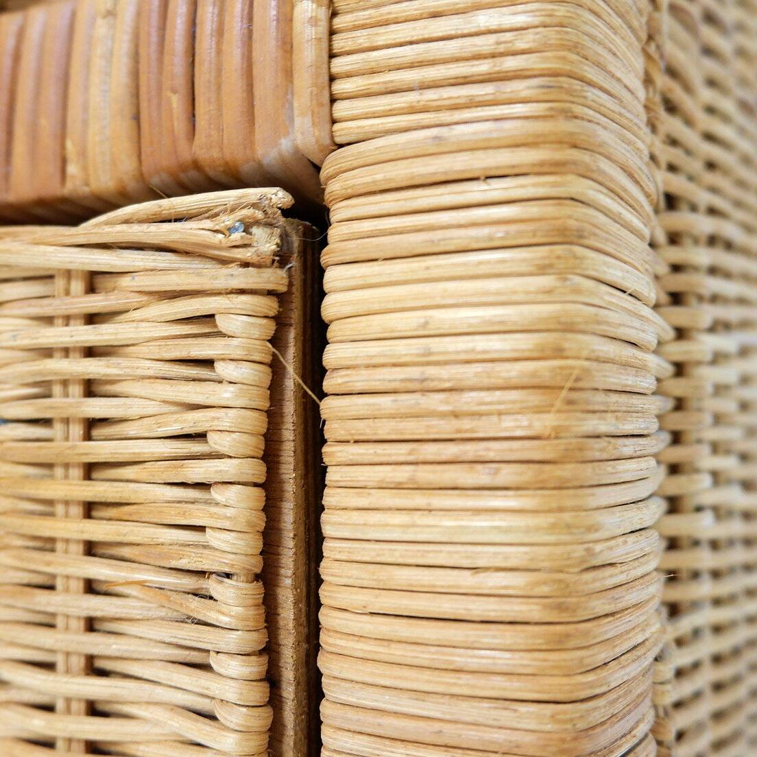 Vintage wicker chest of drawers - 1960s