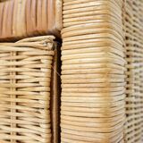 Vintage wicker chest of drawers - 1960s