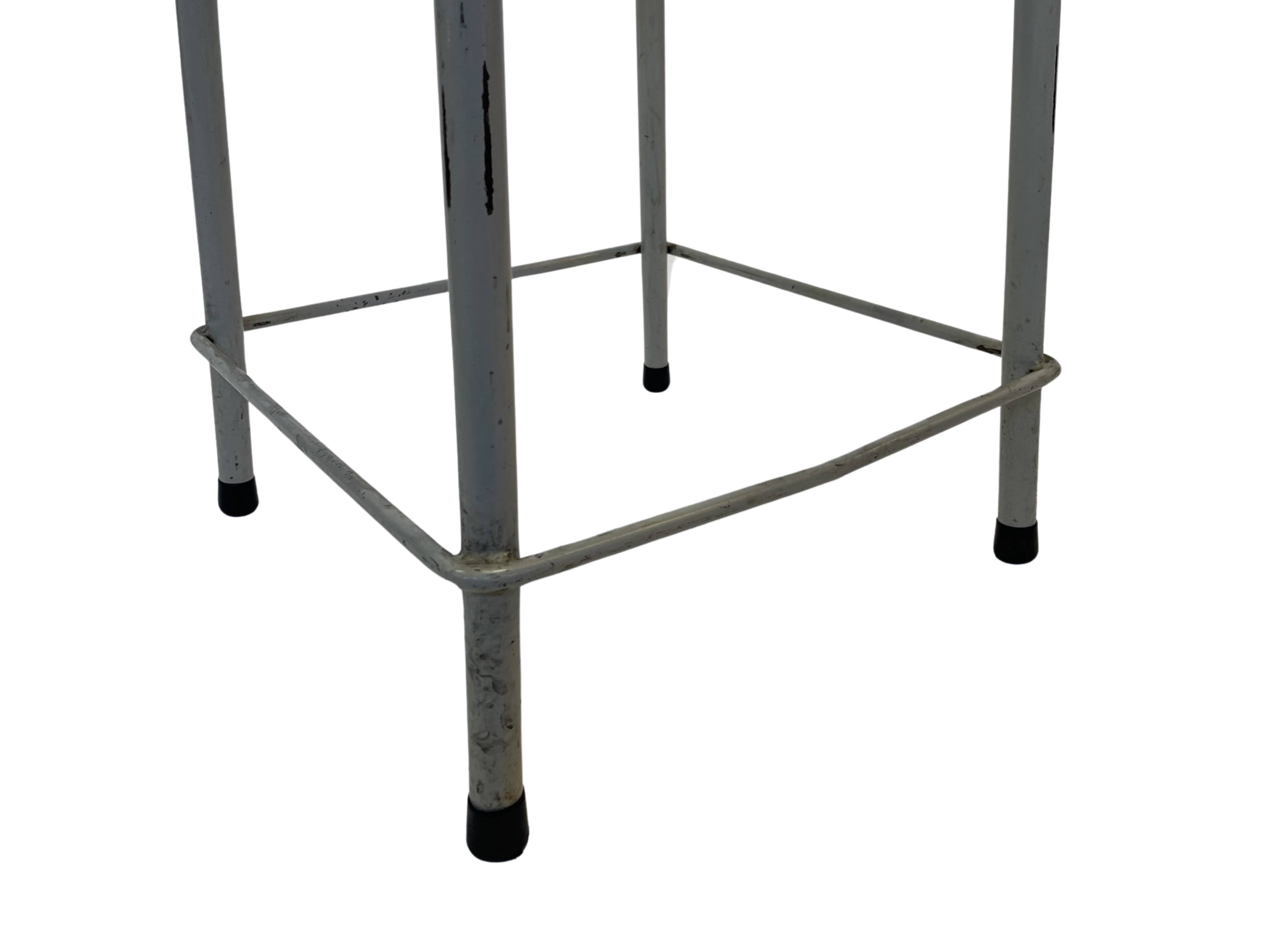 Vintage school stool, 1970s industrial design, Dutch minimalist