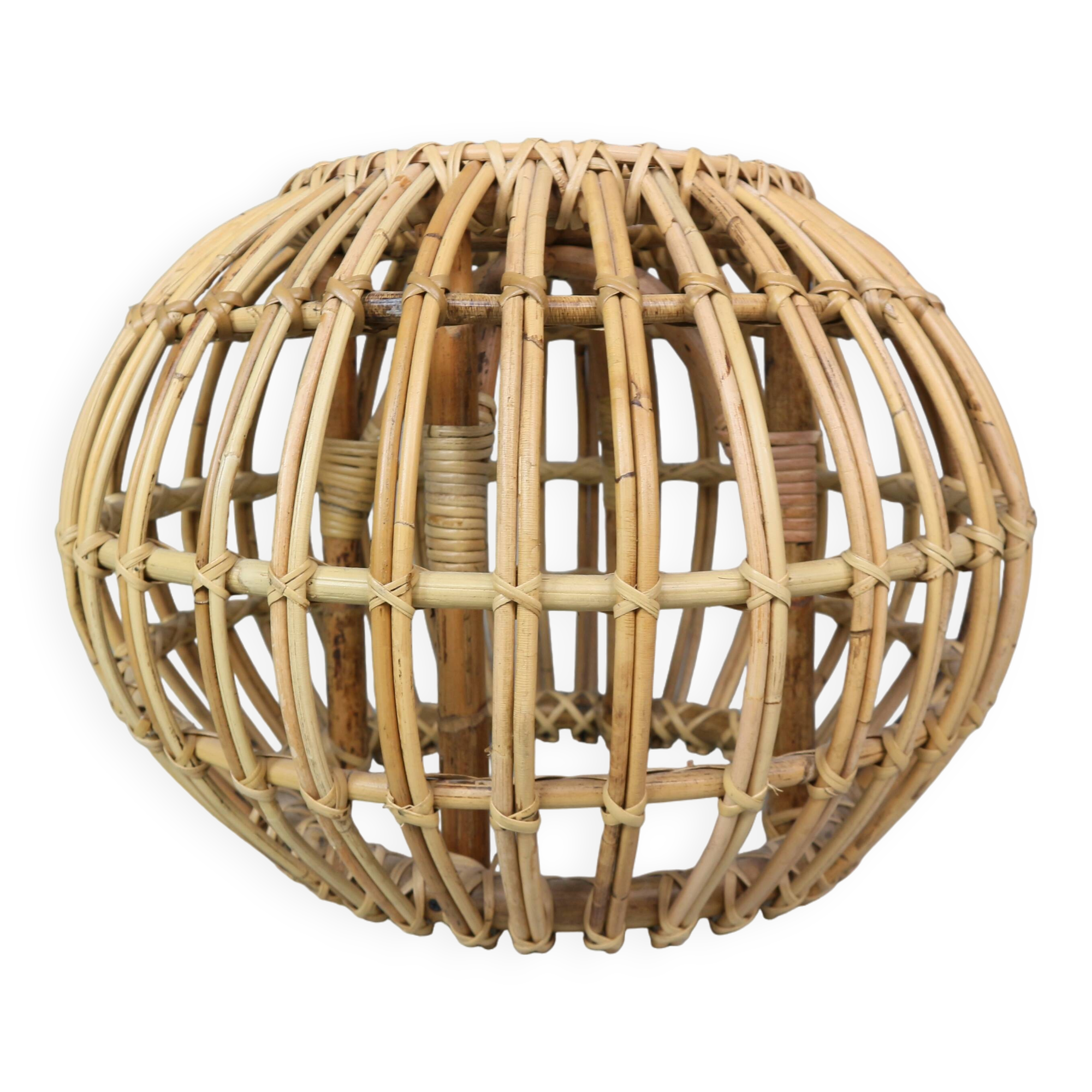 Pouf, jardinière, tabouret ou table d'appoint en rotin vintage des années 1960 par Dirk van Sliedrecht