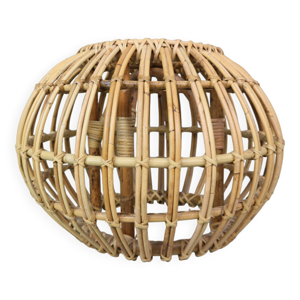 Pouf, jardinière, tabouret ou table d'appoint en rotin vintage des années 1960 par Dirk van Sliedrecht