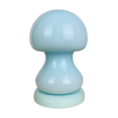 Vintage blue glass mushroom lamp